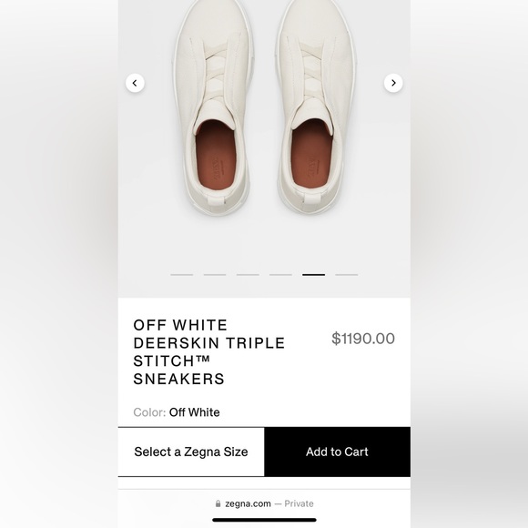 Zegna white sneakers men size 10 - Picture 1 of 9